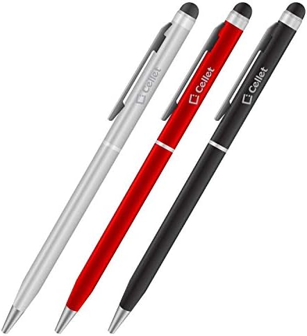 Pro Stylus Pen עבור Samsung SM-N930F עם דיו, דיוק גבוה, צורה רגישה במיוחד וקומפקטית למסכי מגע [3 חבילה-שחור-אדום-סילבר]
